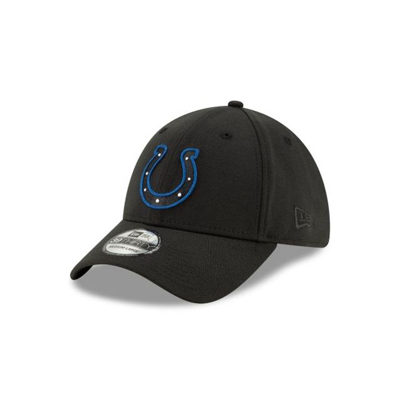 NFL Indianapolis Colts Logo Elements 2.0 39Thirty Stretch Fit (FIY8210) - Black New Era Caps